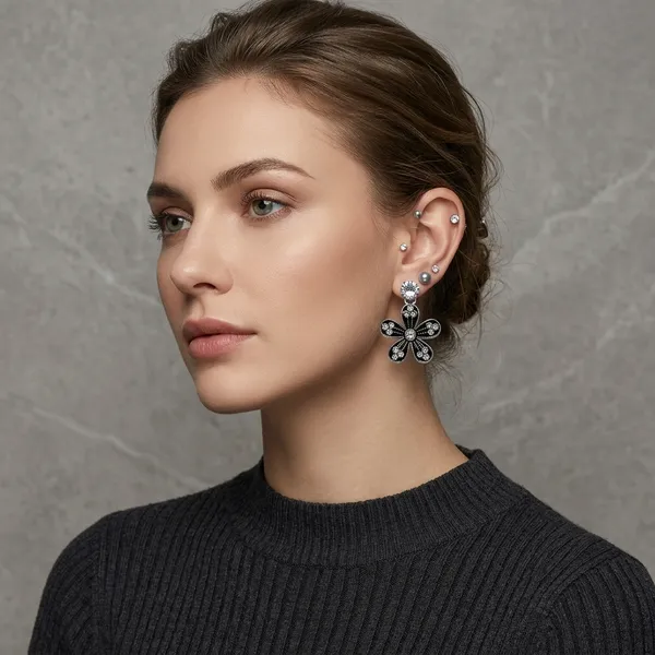 Silver_Crystal_Pearl_Floral_Stud_&_Hnaging_Earring_For_Women_(Pack_Of_3)