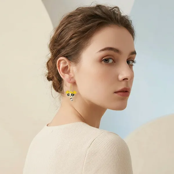 Yellow_Enamel_Alloy_Cartoon_Character_Charm_Hook_Earrings_For_Women
