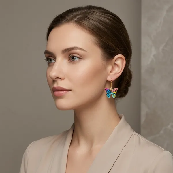 Multicolor_Enamel_Butterfly_Hook_Earrings_For_Women