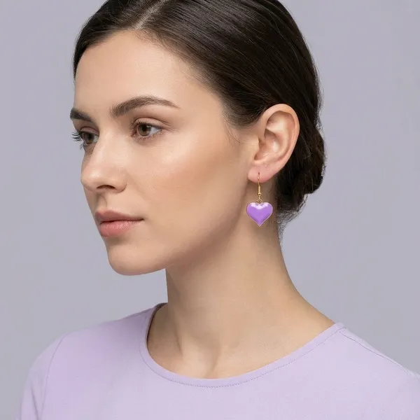 Purple_Enamel_Heart_Charm_Hook_Earrings_For_Women