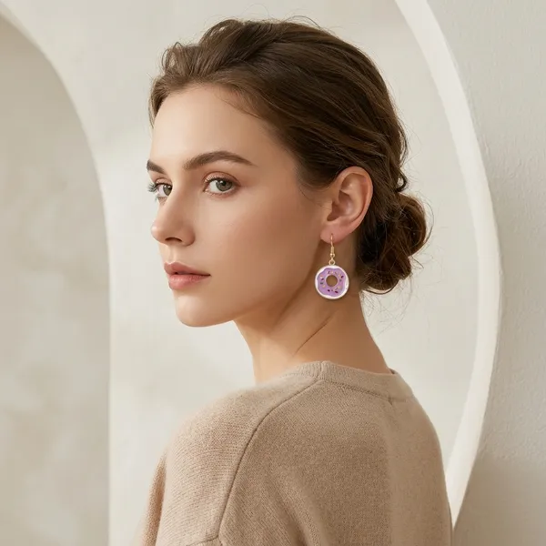 Purple_Enamel_Alloy_Donut_Charm_Hook_Earrings_For_Women