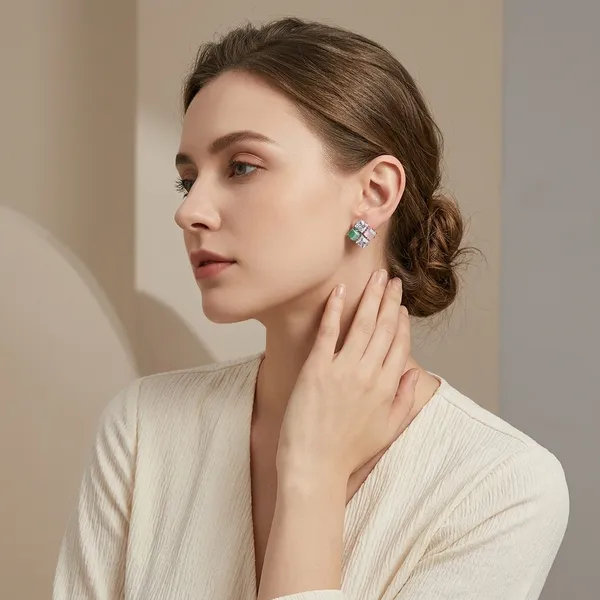 Multicolour_Cz_Crystal_Cluster_Stud_Earrings_For_Women