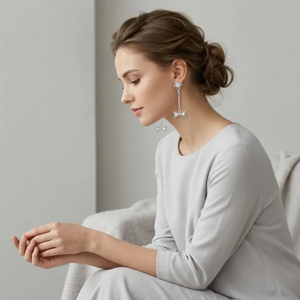 Silver_Alloy_Crystal_Flower_Bow_Hanging_Earrings_For_Women