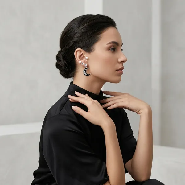 Black_Alloy_Pearl_Crystal_Crescent_Moon_Stud_&_Hnaging_Earring_For_Women_(Pack_Of_3)