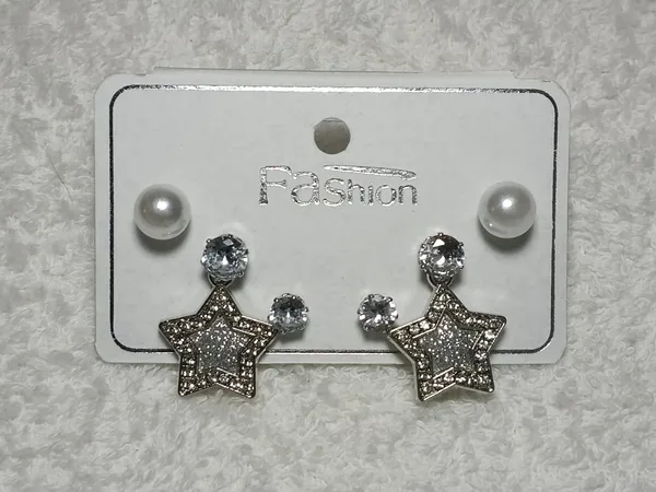 White_Pearl_Crystal_Star_Stud_&_Hnaging_Earring_For_Women_(Pack_Of_3)