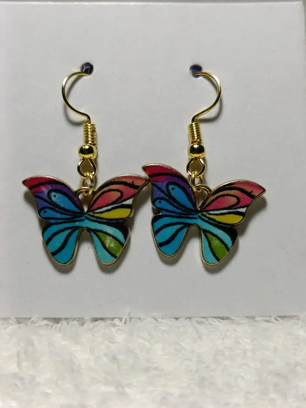 Multicolor_Enamel_Butterfly_Hook_Earrings_For_Women