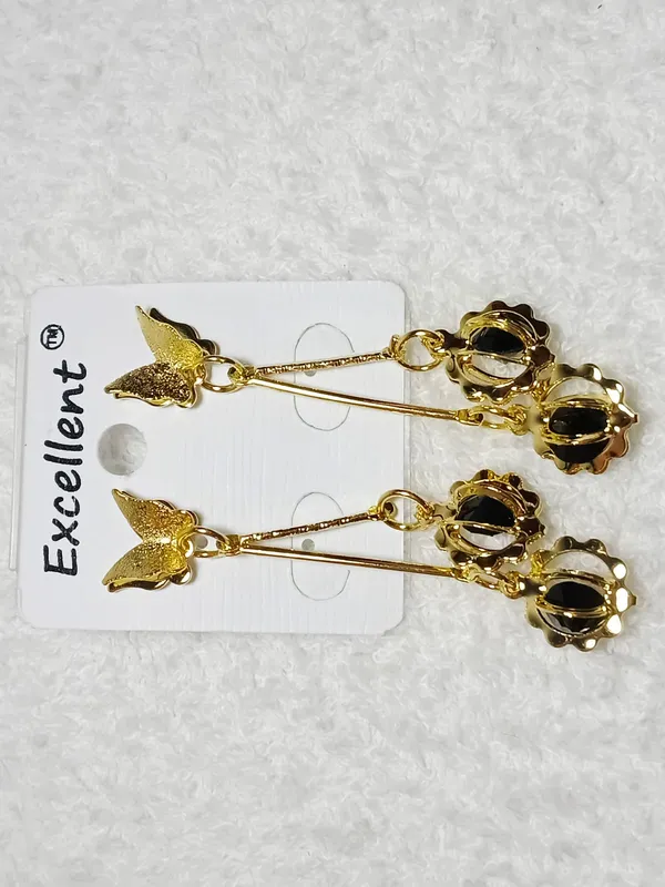 Black_Gold_Plated_Butterfly_Hanging_Earrings_For_Women