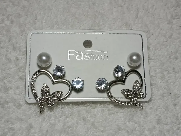 Silver_Crystal_Pearl_Heart_Butterfly_Stud_&_Hnaging_Earring_For_Women_(Pack_Of_3)