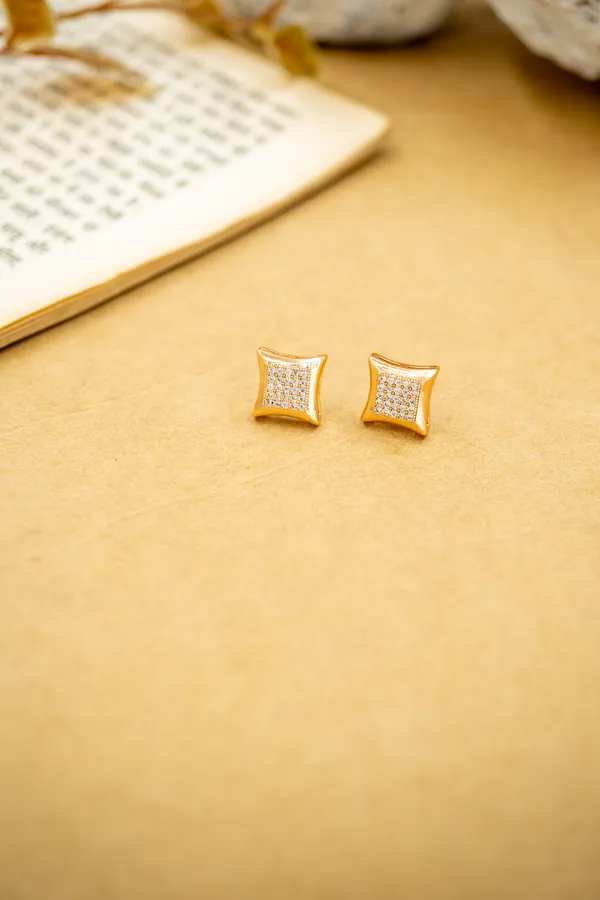 Satin_Gold_Cushion_Stud_Earrings