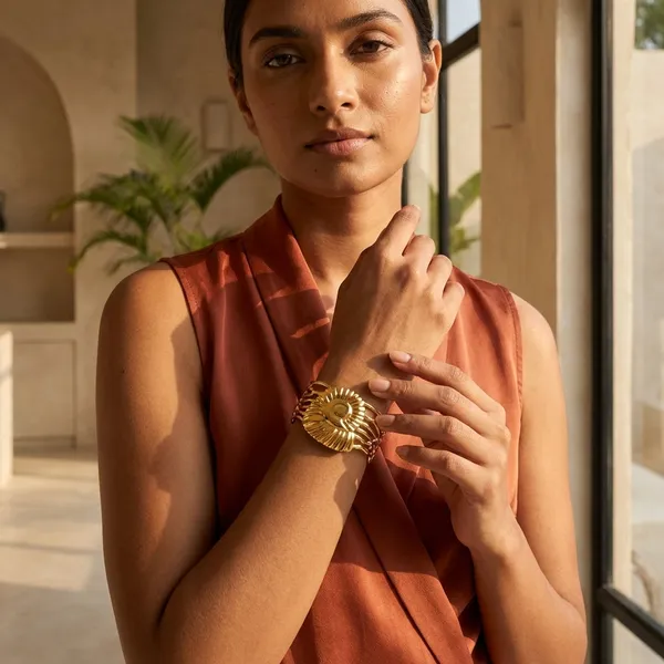 Golden_Seashell_Statement_Cuff_Kada