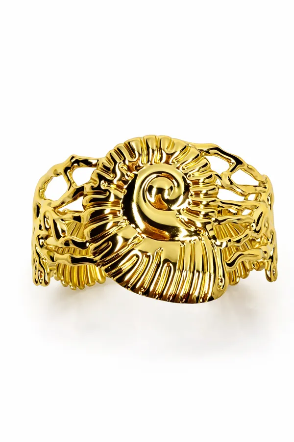 Golden_Seashell_Statement_Cuff_Kada