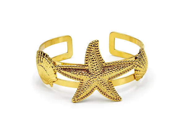 Ocean_Shell_Starfish_Gold_Cuff_Kada
