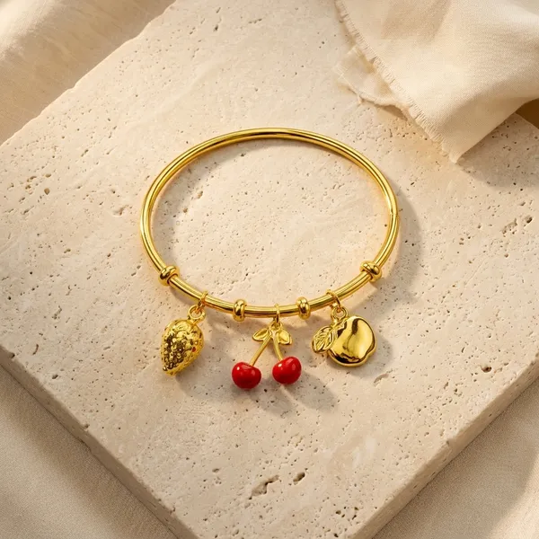 Gold_Plated_Fruit_Charm_Bangle_Bracelet