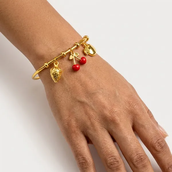 Gold_Plated_Fruit_Charm_Bangle_Bracelet
