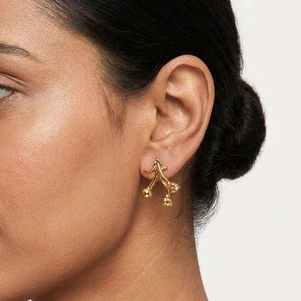 Gold_Tone_Cherry_Drop_Stud_Earrings