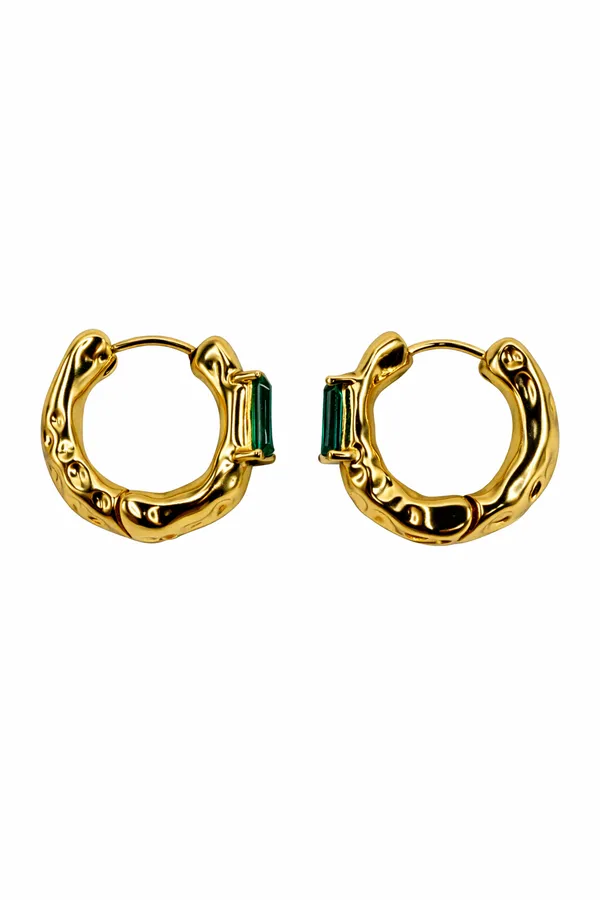 Emerald_Cut_Stone_Gold_Plated_Hoop_Earrings