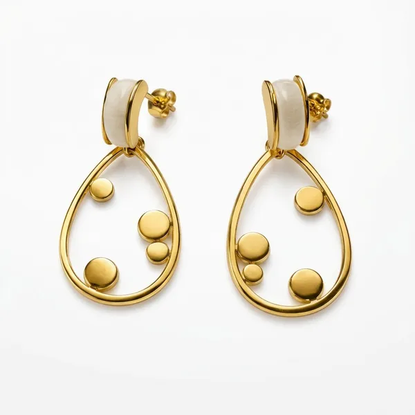 Gold_Plated_White_Enamel_Drop_Earrings_For_Women_Elegant_Teardrop_Dangle_Earrings_With_Modern_Minimal_Design_Lightweight_Fashion_Jewelry