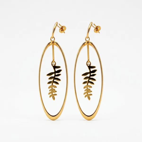 Golden_Leaf_Oval_Drop_Earrings