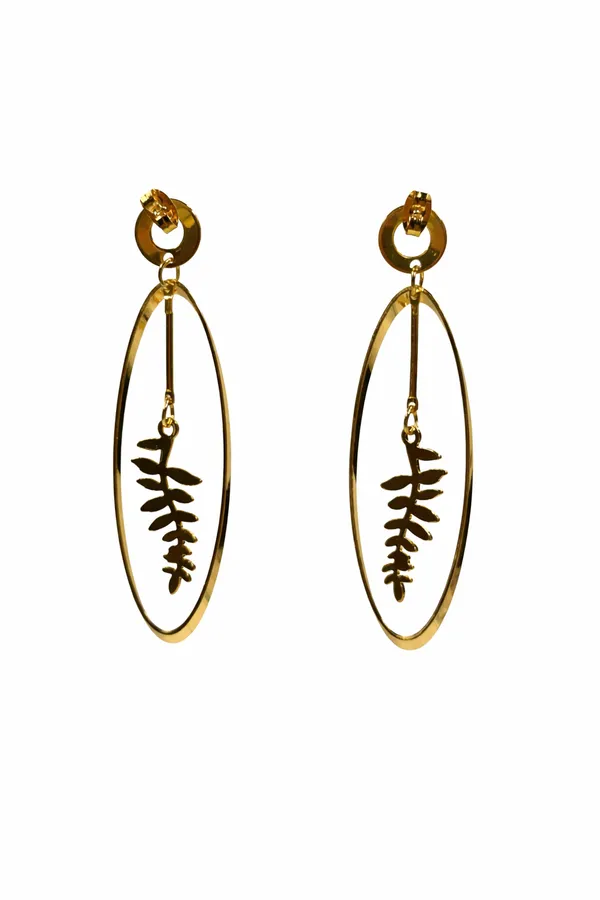 Golden_Leaf_Oval_Drop_Earrings