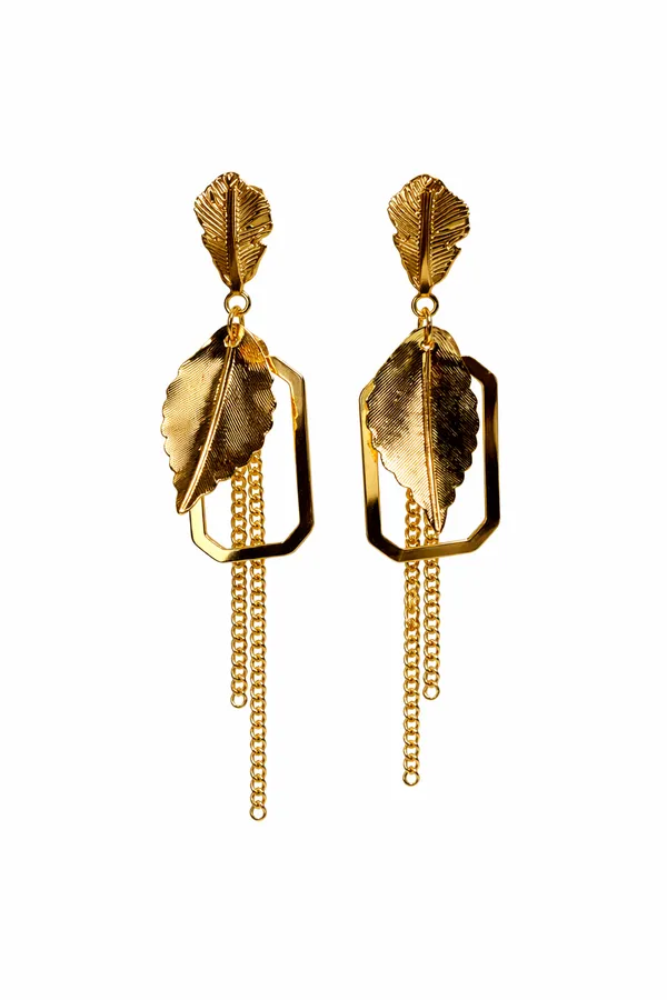 Leaf_Drop_Chain_Earring
