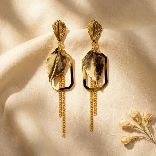 Leaf_Drop_Chain_Earring