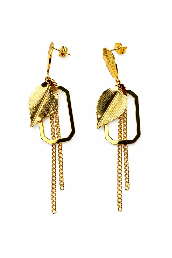 Leaf_Drop_Chain_Earring