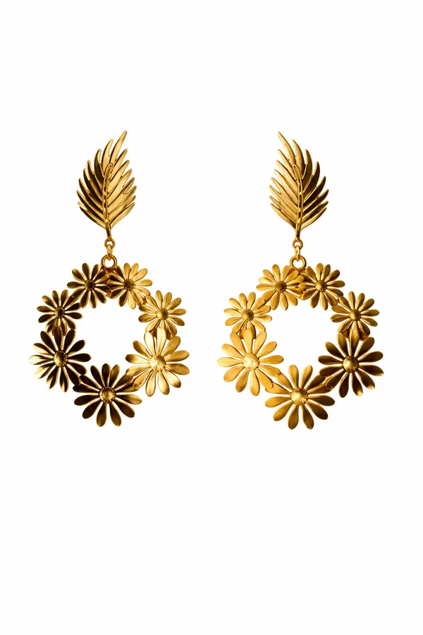 Floral_Leaf_Hoop_Earrings