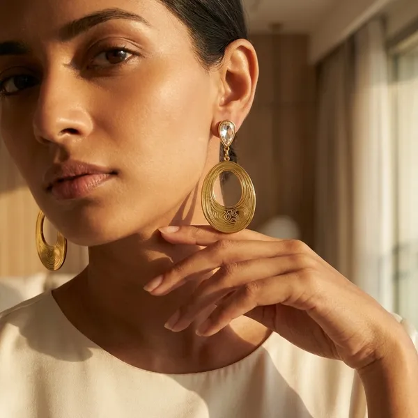 Gold_Tone_Textured_Oval_Drop_Earrings