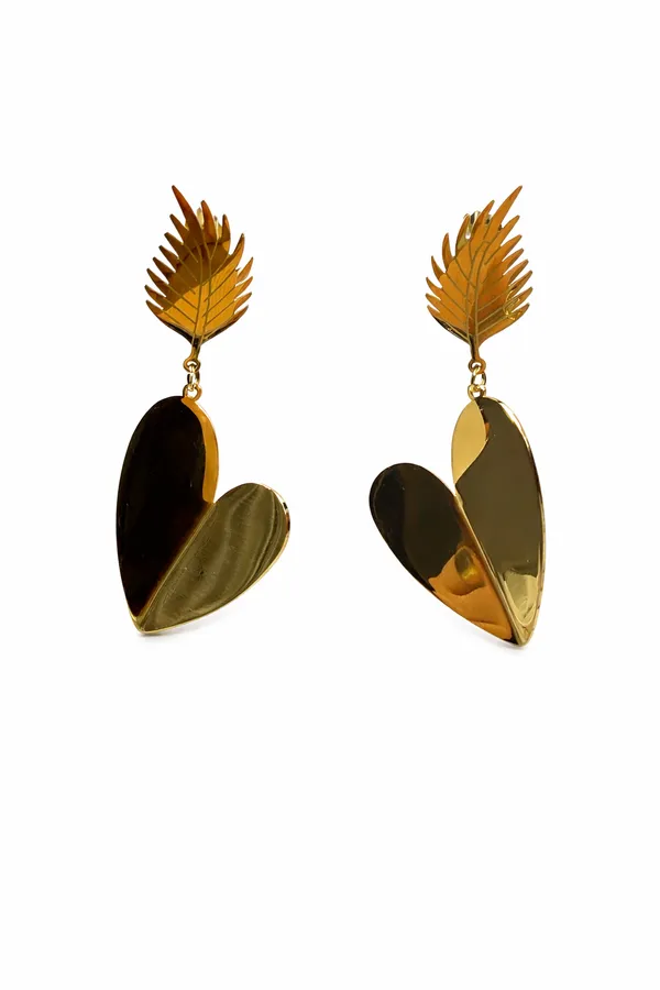 Dual_Tone_Leaf_Heart_Drop_Earrings