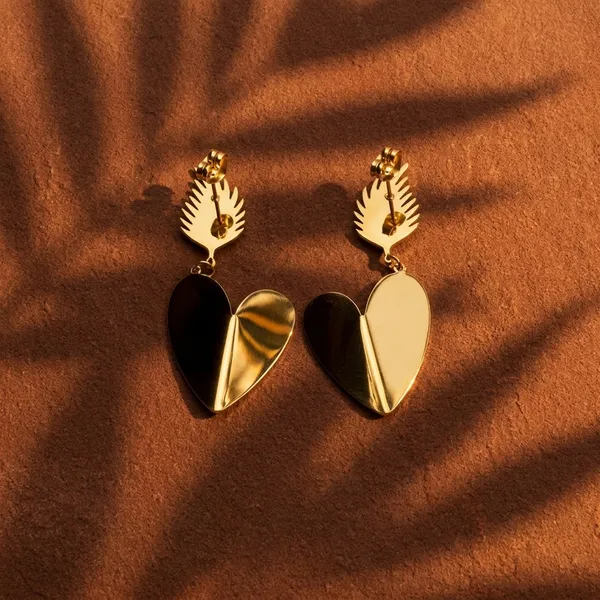 Dual_Tone_Leaf_Heart_Drop_Earrings