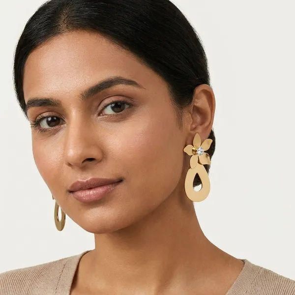 Gold_Tone_Floral_Drop_Earrings