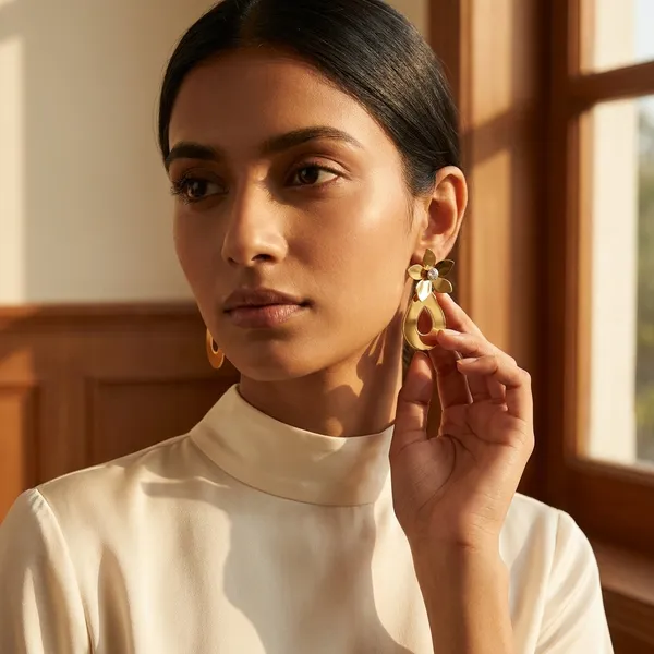 Gold_Tone_Floral_Drop_Earrings