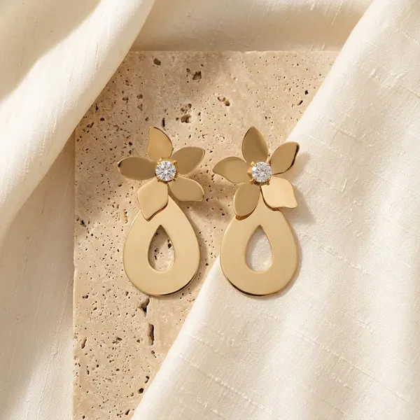 Gold_Tone_Floral_Drop_Earrings