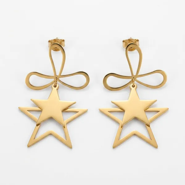 Gold_Plated_Stainless_Steel_Star_Drop_Earrings