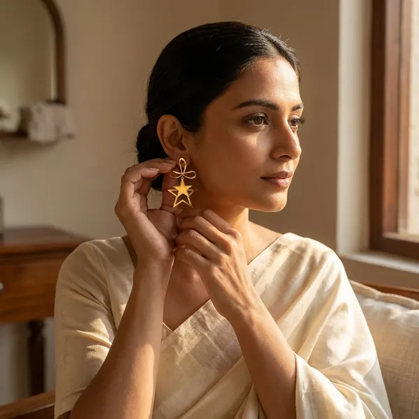 Gold_Plated_Stainless_Steel_Star_Drop_Earrings
