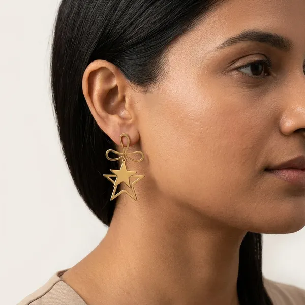 Gold_Plated_Stainless_Steel_Star_Drop_Earrings