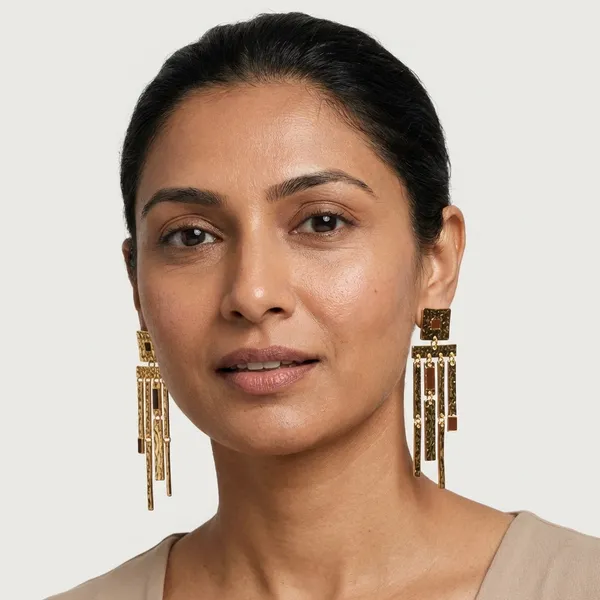 Gold_Tone_Hammered_Geometric_Dangle_Earrings