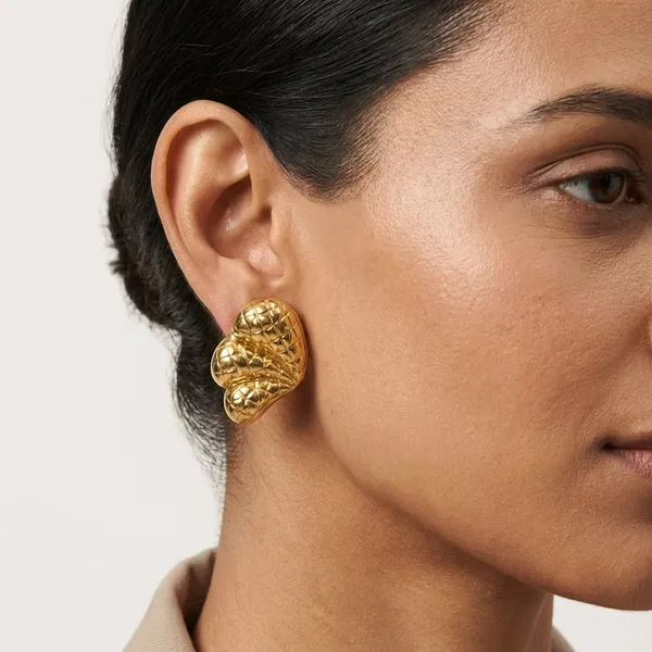 Pusha_Textured_Golden_Leaf_Statement_Earrings