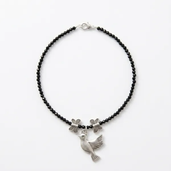 Black_Beaded_Dove_Charm_Anklet