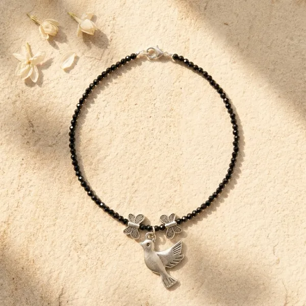 Black_Beaded_Dove_Charm_Anklet