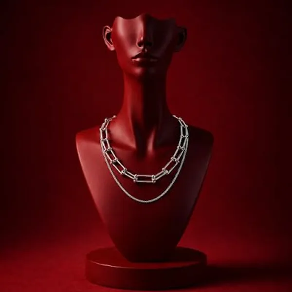 Pusha_Silver_Fusion_Link_Layered_Necklace_for_Women