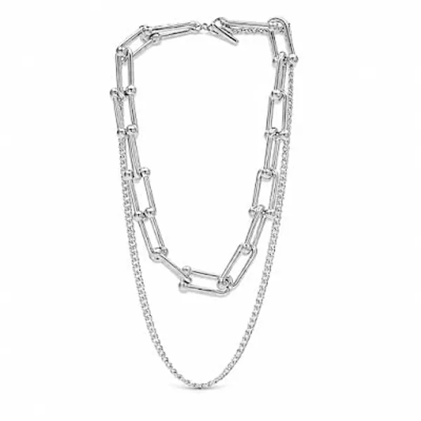 Pusha_Silver_Fusion_Link_Layered_Necklace_for_Women