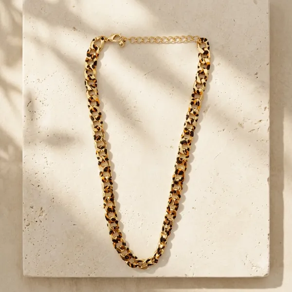 Pusha_Tortoiseshell_Curb_Chain_Necklace_for_Women