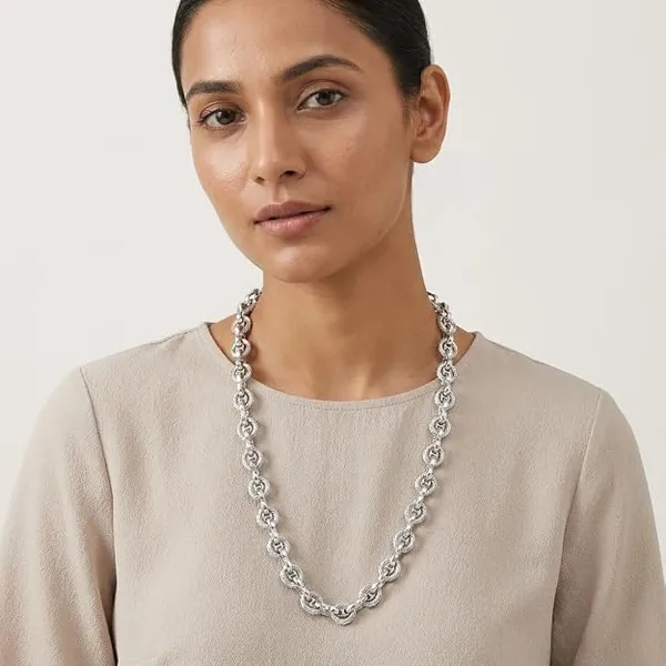 Pusha_TwistLuxe_Silver-Tone_Textured_Knot_Chain_Necklace_for_Women