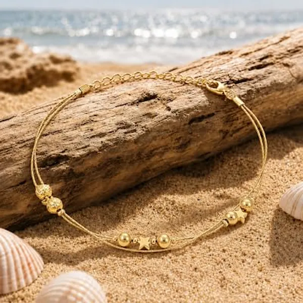 Twinkle_Beads_&_Star_Charm_Anklet_for_Women