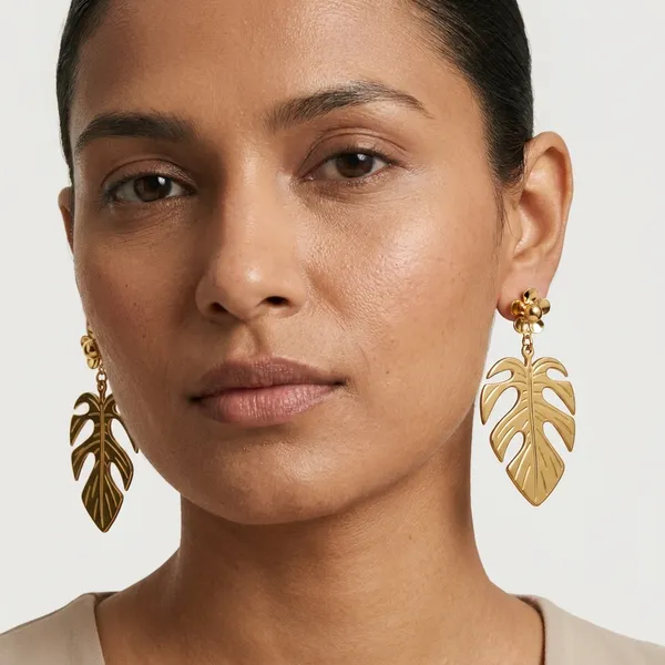 Golden_Monstera_Leaf_Drop_Earrings