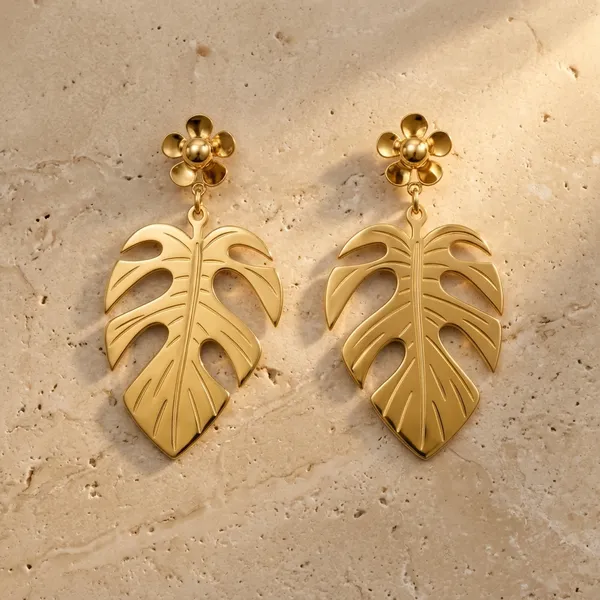 Golden_Monstera_Leaf_Drop_Earrings