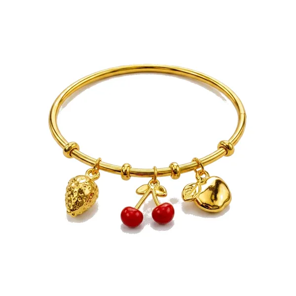 Gold_Plated_Fruit_Charm_Bangle_Bracelet