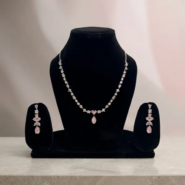 Gold_&_Pink_Copper_Alloy_American_Diamond_Necklace_Set_For_Women