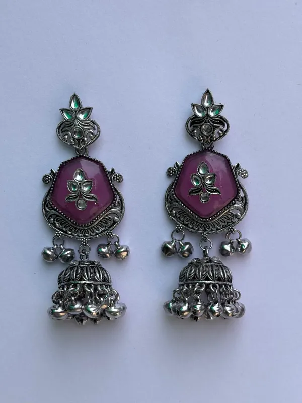 Purple_Oxidised_Brass_Stone_Jhumka_Earrings_For_Women